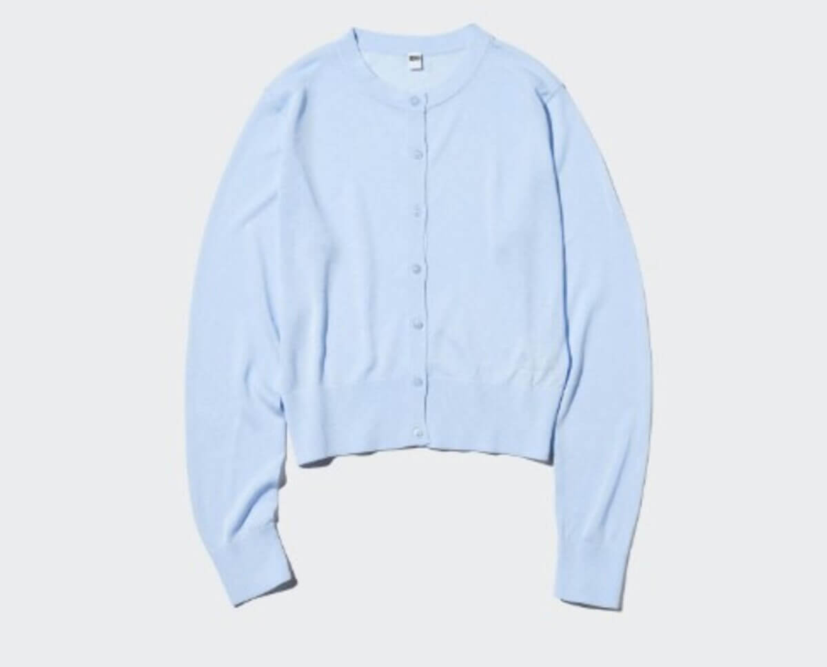 ユニクロ　シアークルーネックショートカーディガン/ウォッシャブル