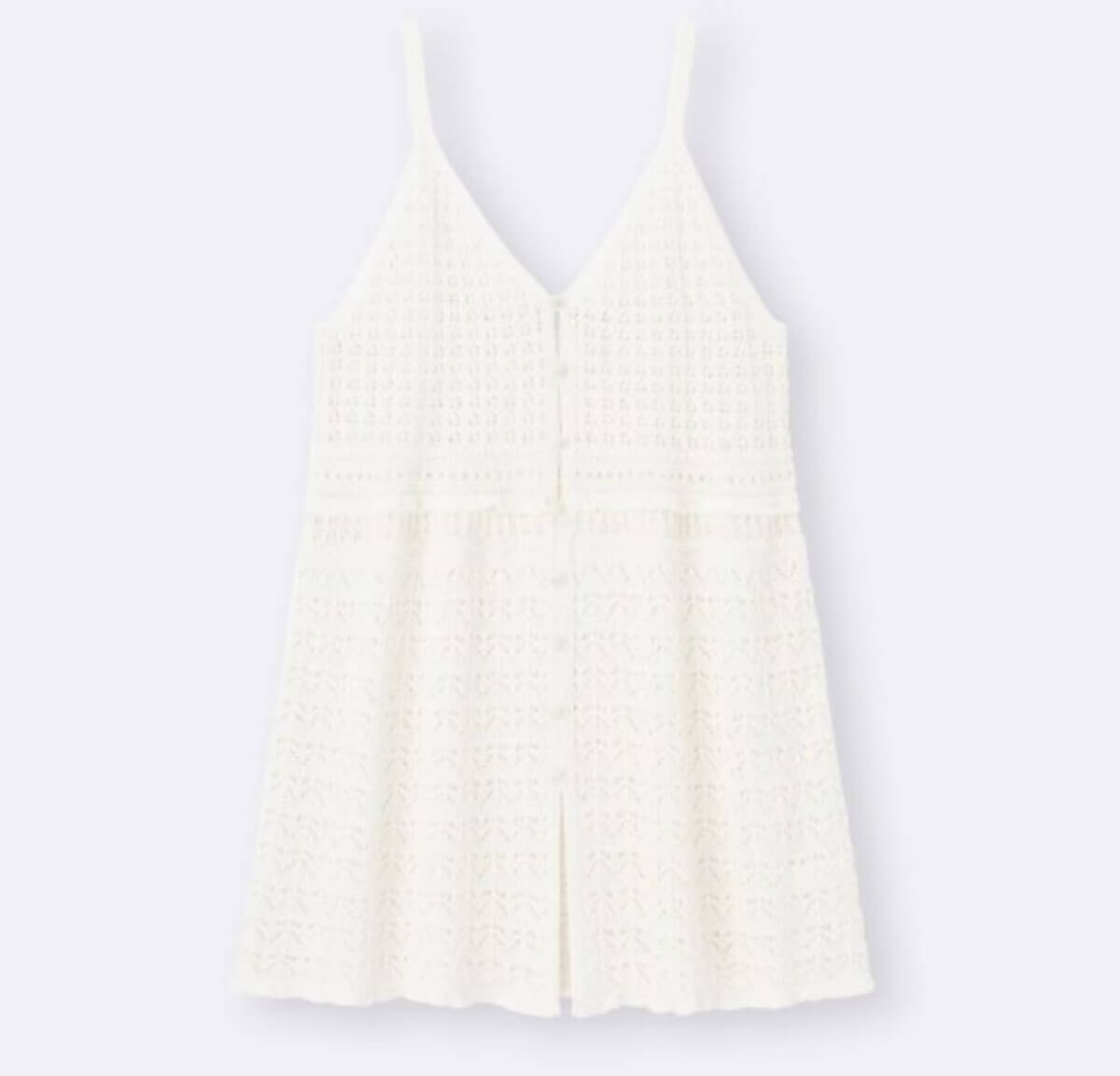 GU　透かし編みニットキャミソールチュニック