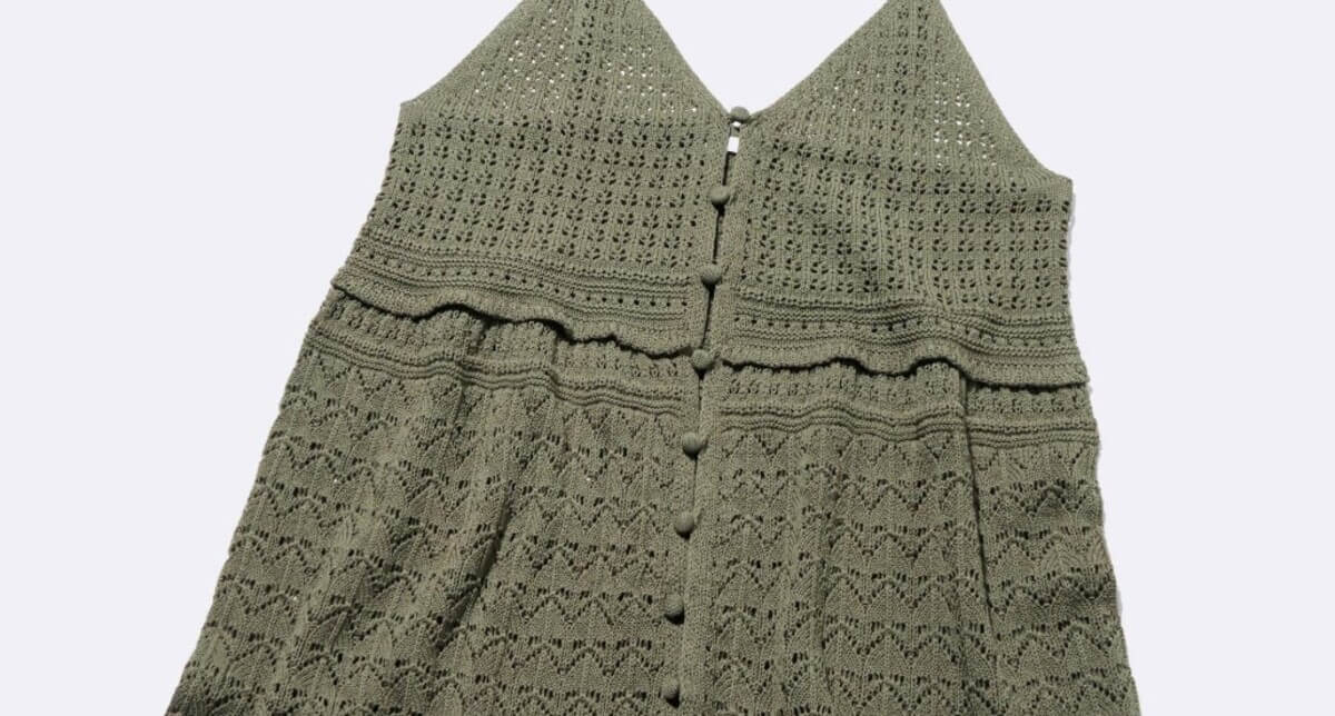 GU　透かし編みニットキャミソールチュニック