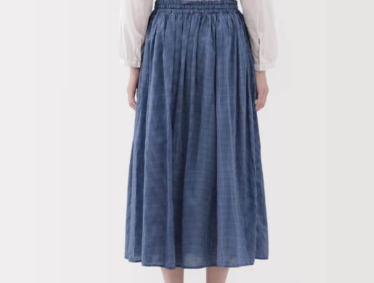 無印良品　婦人　綿ボイル　ギャザースカート