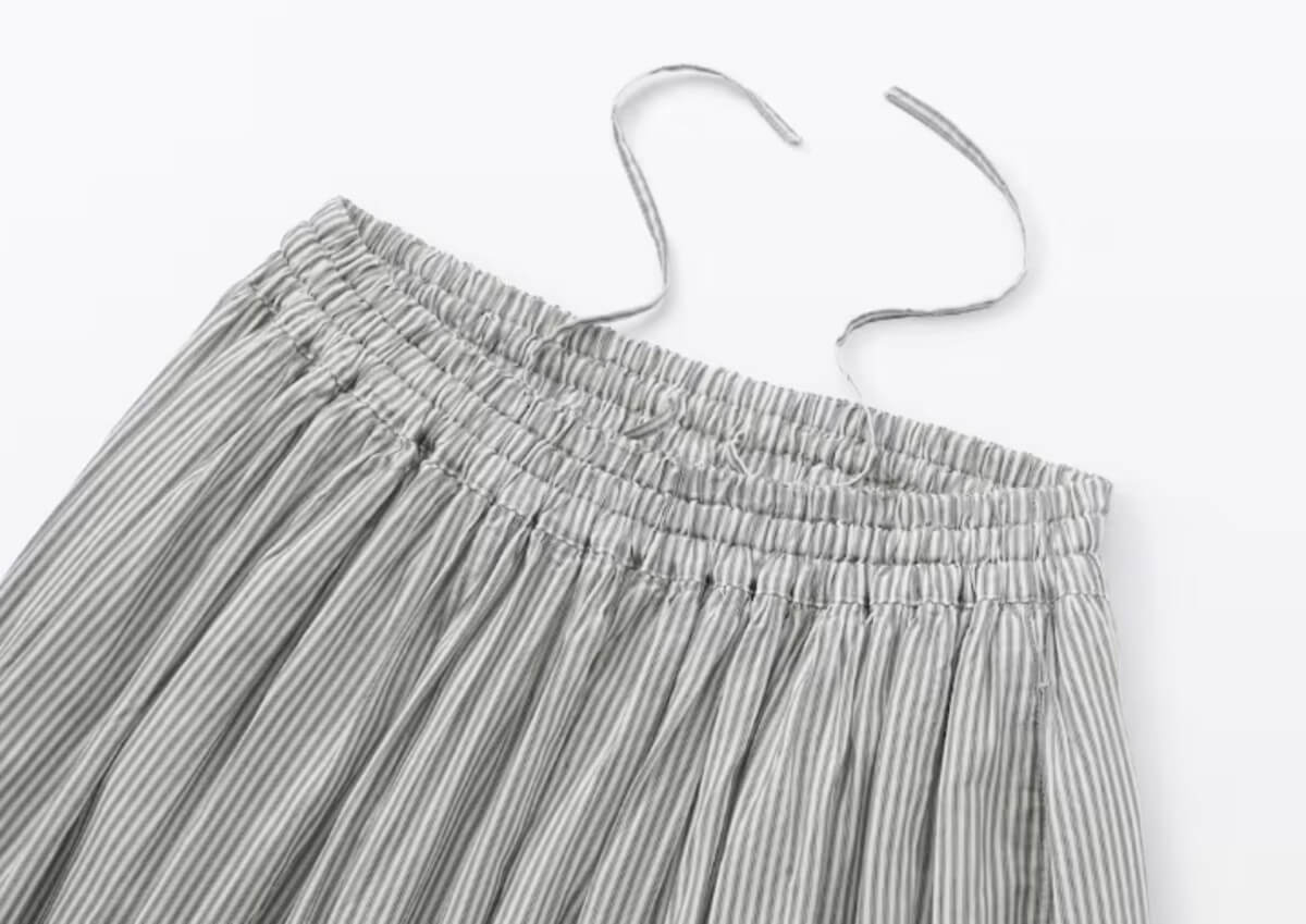 無印良品　婦人　綿ボイル　ギャザースカート