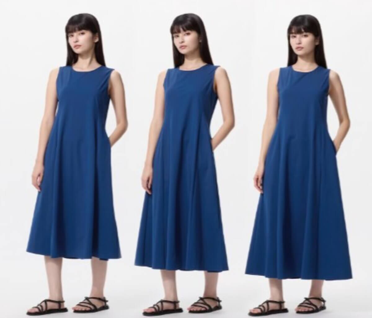 ユニクロ　ウルトラストレッチエアリズムワンピース/ノースリーブ