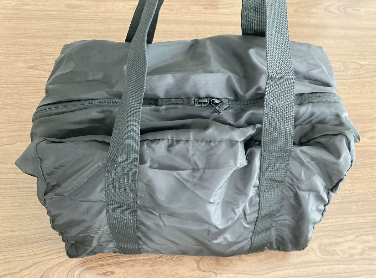 無印良品「たためる　撥水　旅に便利なボストンバッグ」