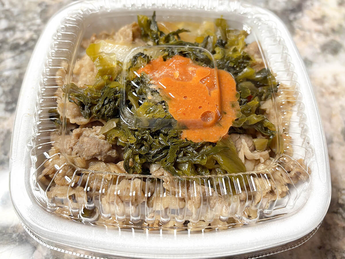 吉野家「明太高菜マヨ牛丼」