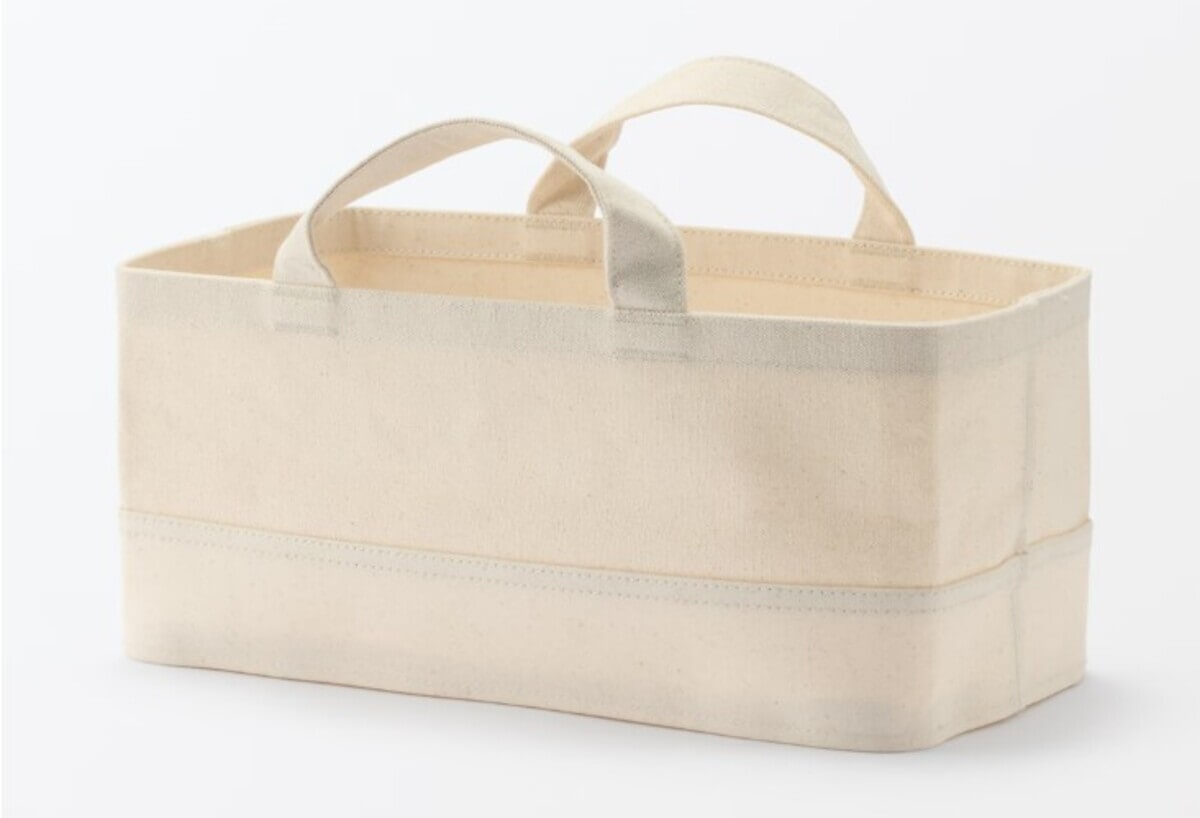 スクリーンショット 2026-06-18 071254 Gourmet Biz-グルメビズ- 無印良品 綿帆布 持ち手付ソフトボックス スリム小