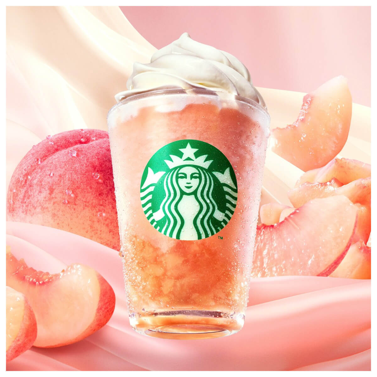 スターバックス「ピーチ&ピーチミルク フラペチーノ」