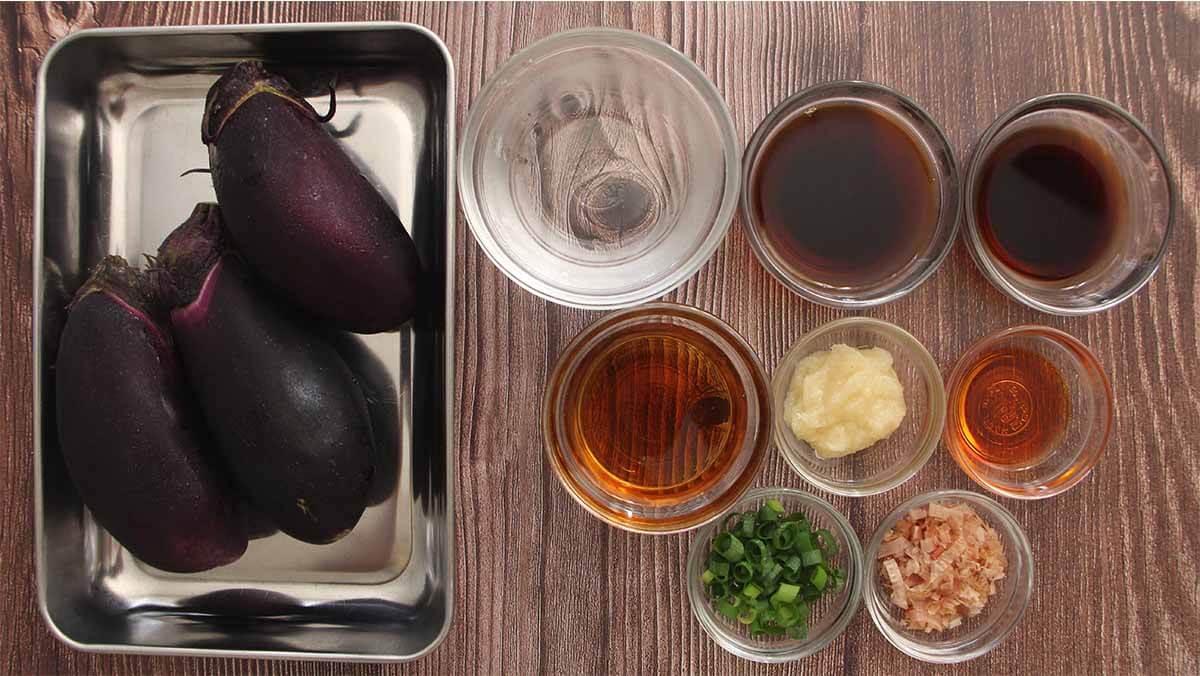 揚げない「なすの煮びたし」