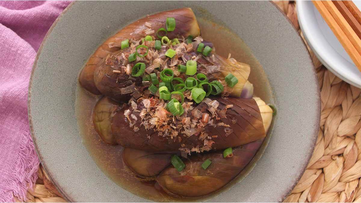 揚げない「なすの煮びたし」