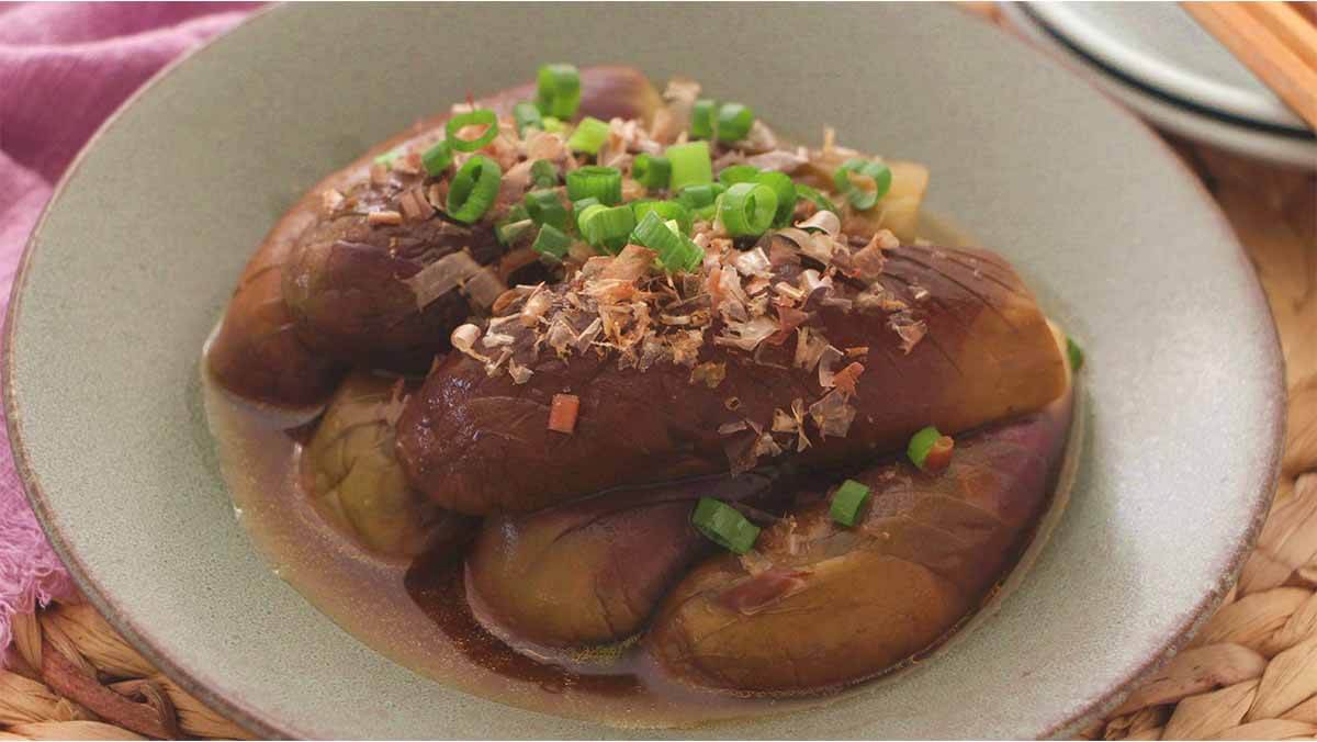揚げない「なすの煮びたし」