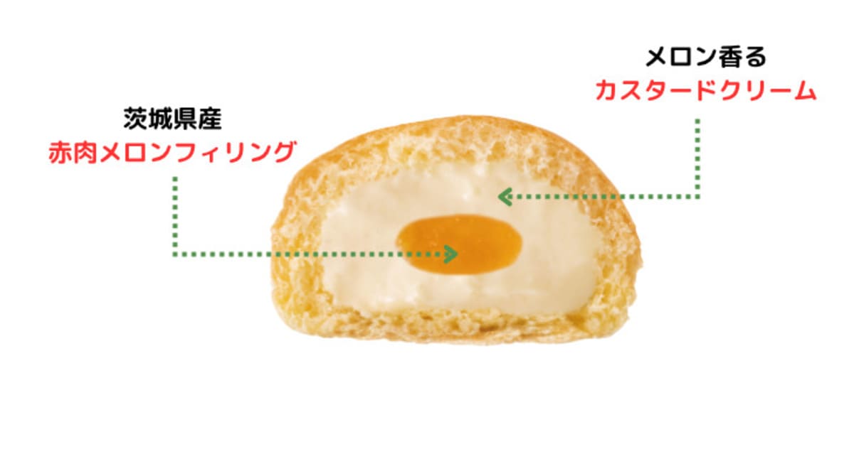 冷やして食べる とろけるくりーむパン 茨城県産赤肉メロン