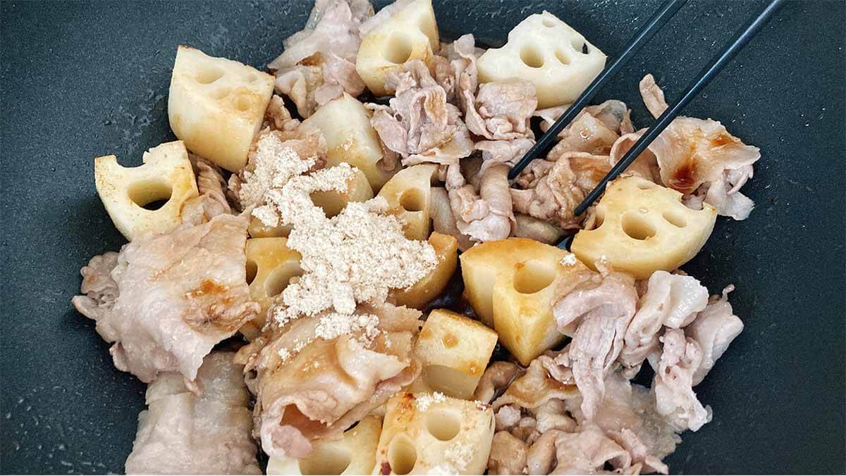 栗原はるみさん「豚肉とれんこんの炒め煮」