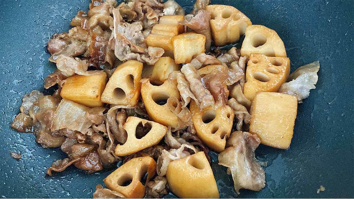 栗原はるみさん「豚肉とれんこんの炒め煮」