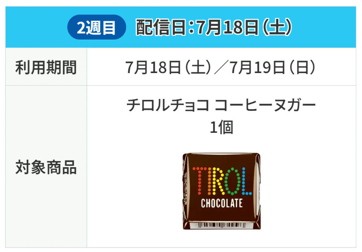 お菓子の無料クーポン