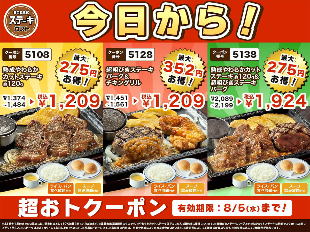 ステーキガストのクーポン画像