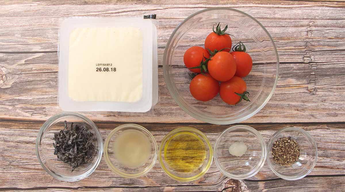 トマトと塩昆布の洋風冷奴