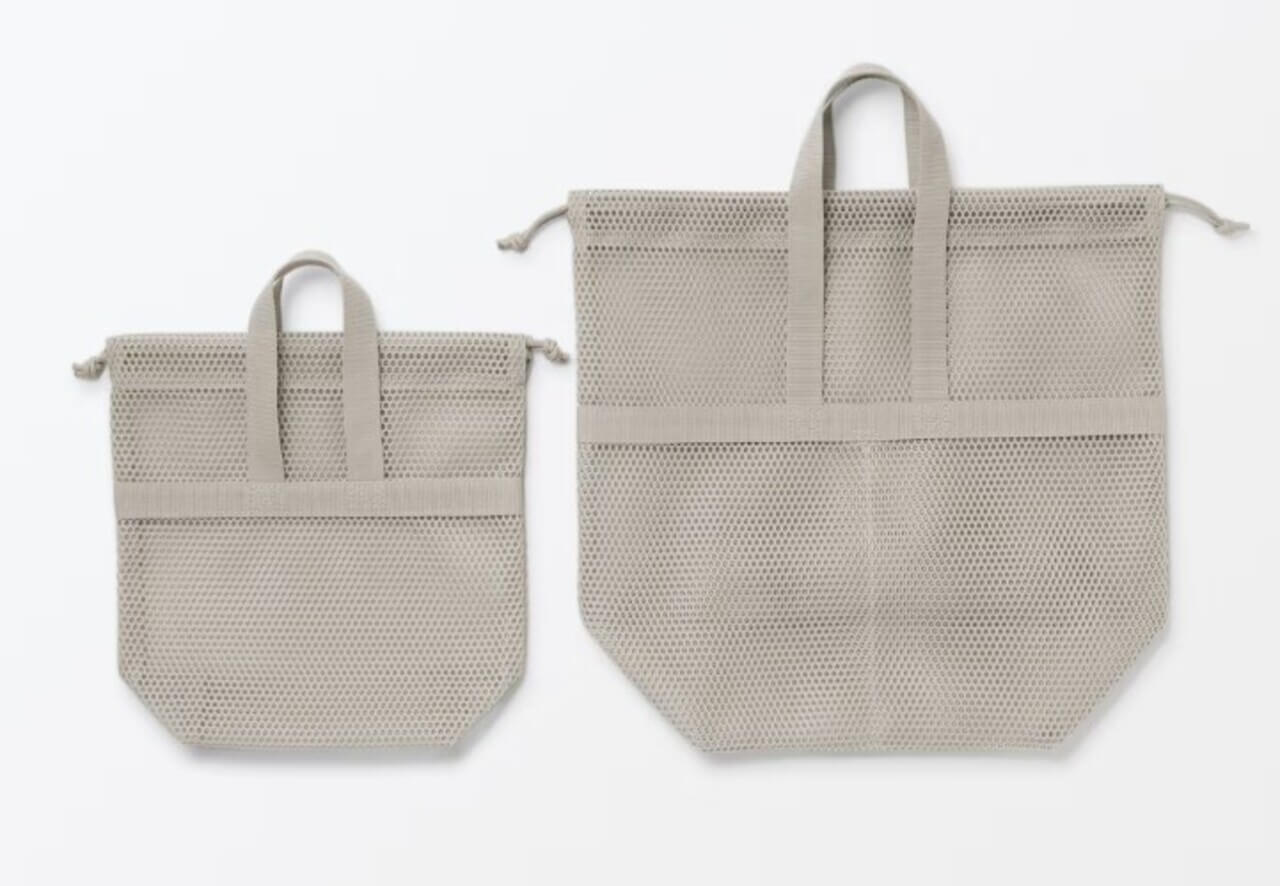 スクリーンショット 2026-08-31 065340 Gourmet Biz-グルメビズ- 無印良品 立体メッシュ持ち手付き巾着