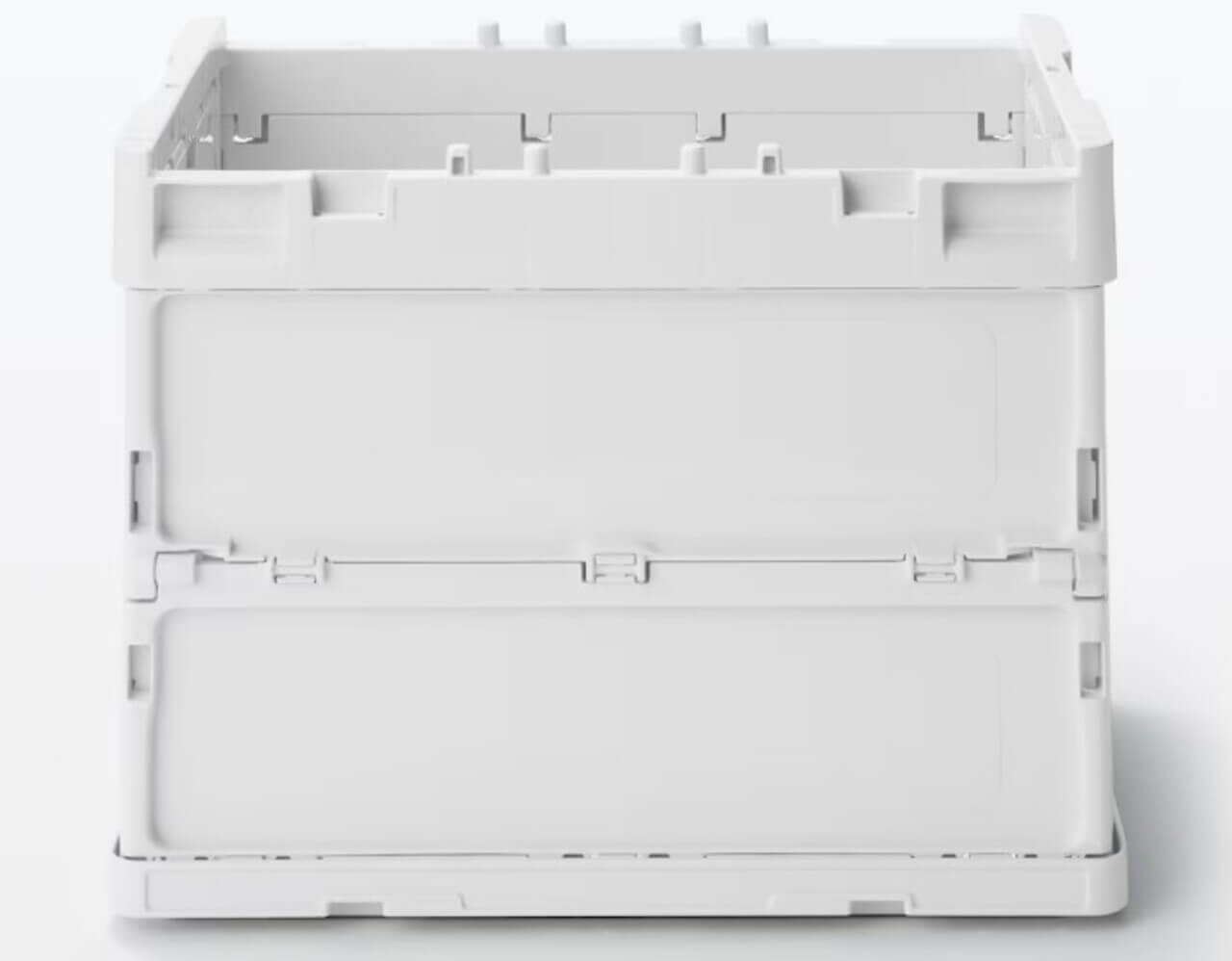 無印良品　再生ポリプロピレン入り　折りたたみコンテナ　窓付　２０Ｌ　ホワイトグレー