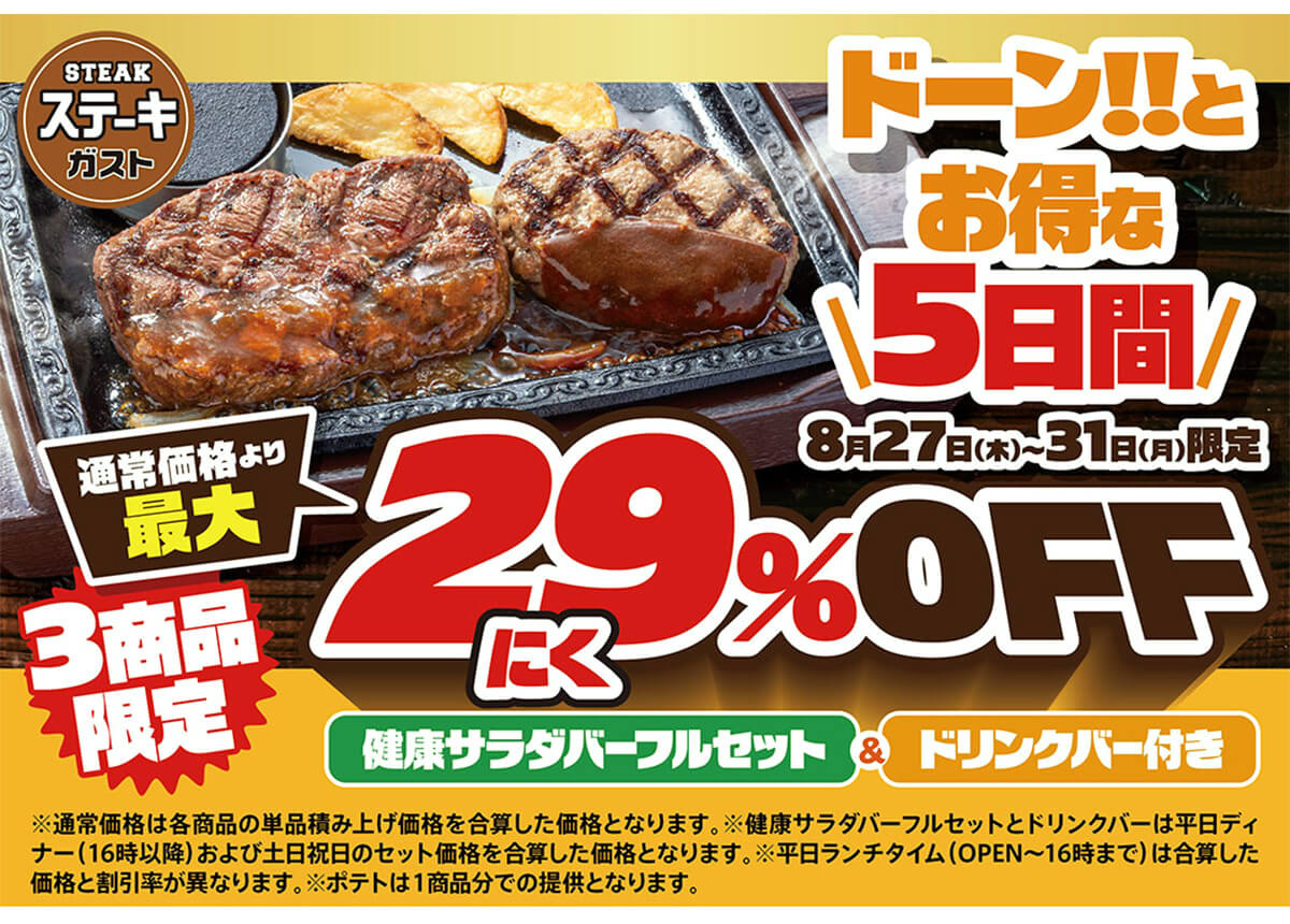 ステーキガスト「肉の日」キャンペーン""