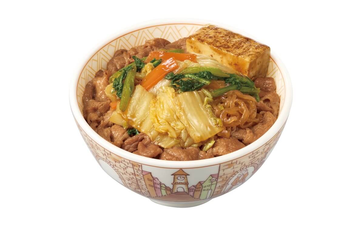 月見すきやき牛丼