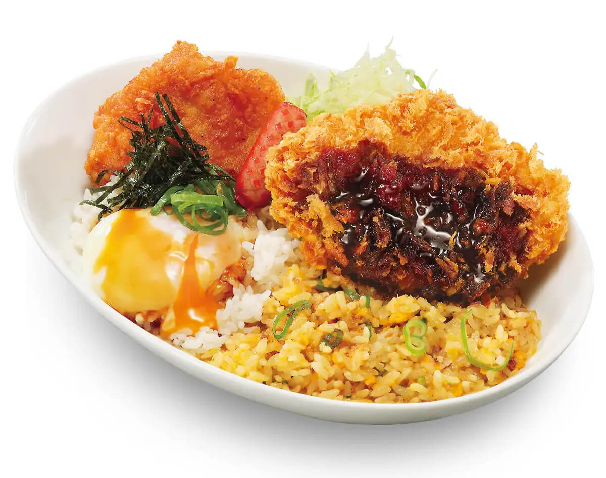 かつや「チャーハンとテリたま混ぜご飯の欲張り飯」